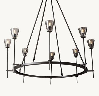 TORCHE DE VERRE ROUND CHANDELIER 46"