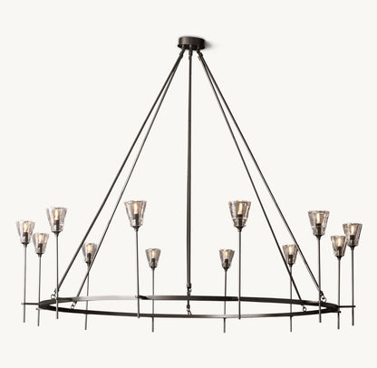 TORCHE DE VERRE ROUND CHANDELIER 70"