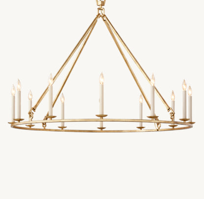 19TH C. ENGLISH OPENWORK ROUND CHANDELIER 50"