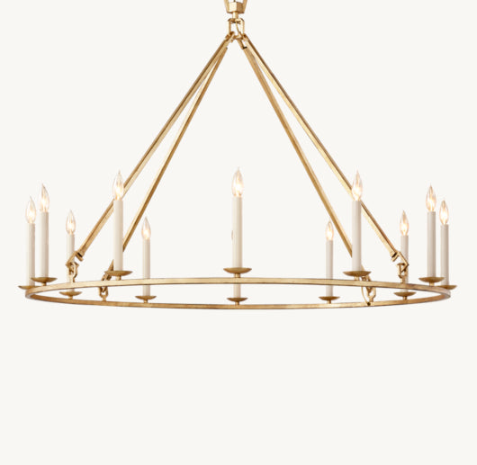 19TH C. ENGLISH OPENWORK ROUND CHANDELIER 50"