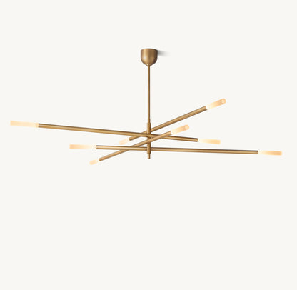 ROUSSEAU 8-LIGHT MOBILE ETCHED ROD CHANDELIER