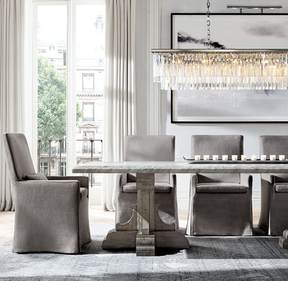 1920S ODEON RECTANGULAR CHANDELIER 59"