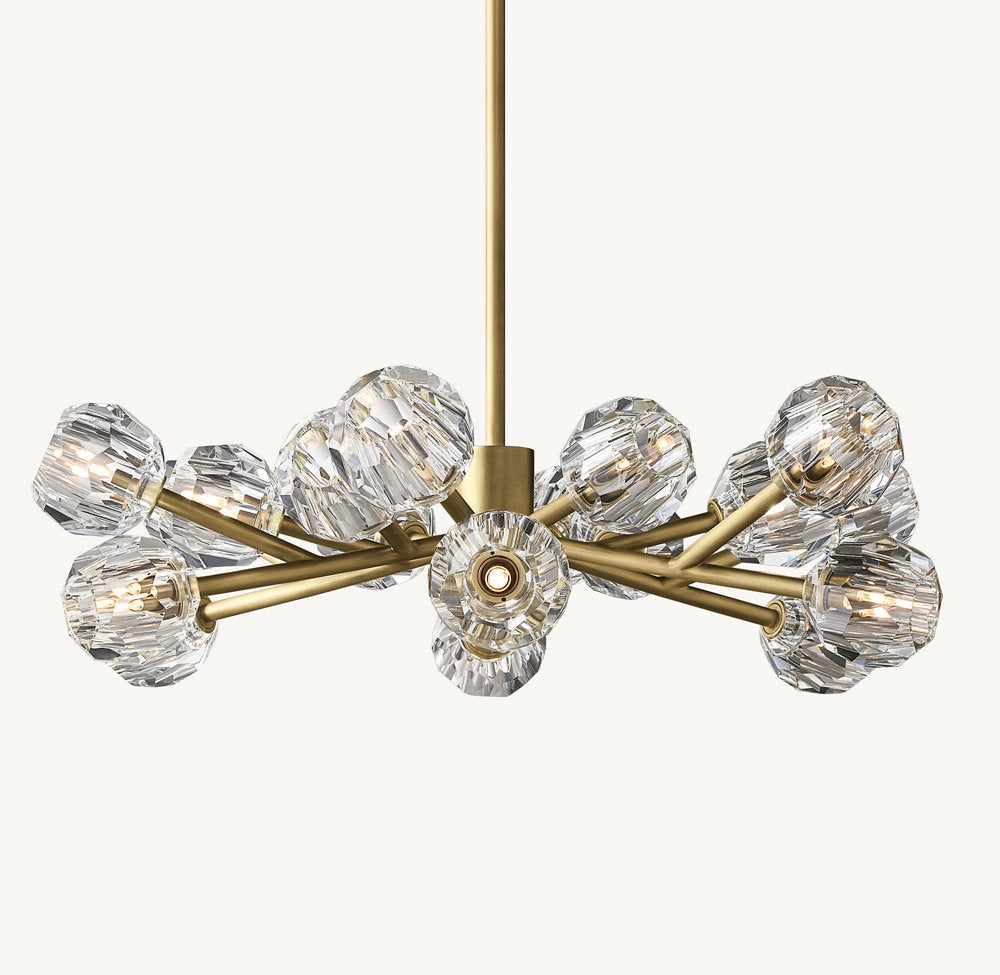 BOULE DE CRISTAL CLEAR GLASS ROUND CHANDELIER 36"