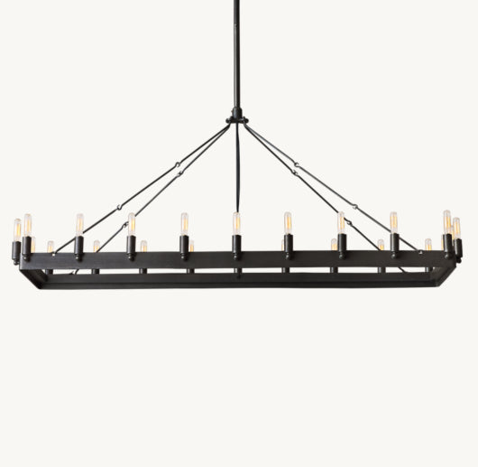CAMINO VINTAGE FILAMENT RECTANGULAR CHANDELIER 52"