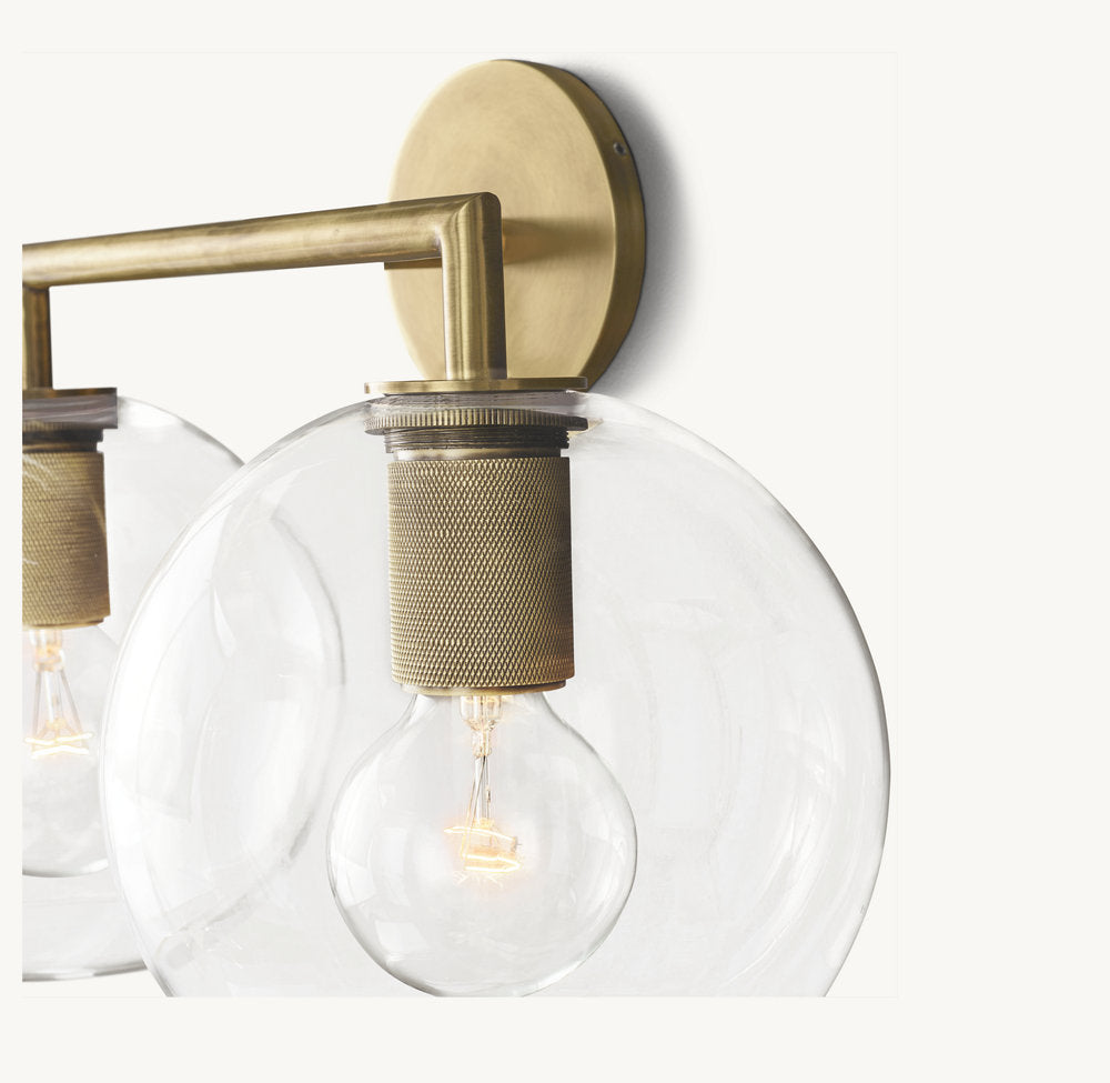 UTILITAIRE GLOBE SHADE DOUBLE SCONCE