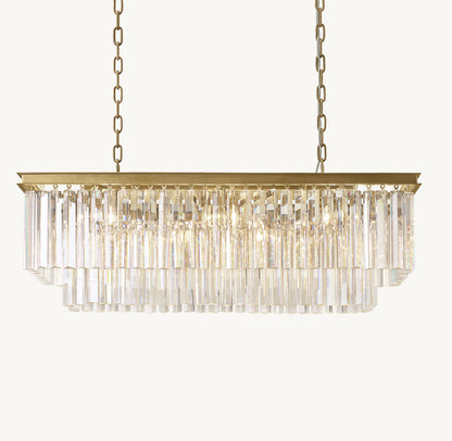 1920S ODEON RECTANGULAR CHANDELIER 40"
