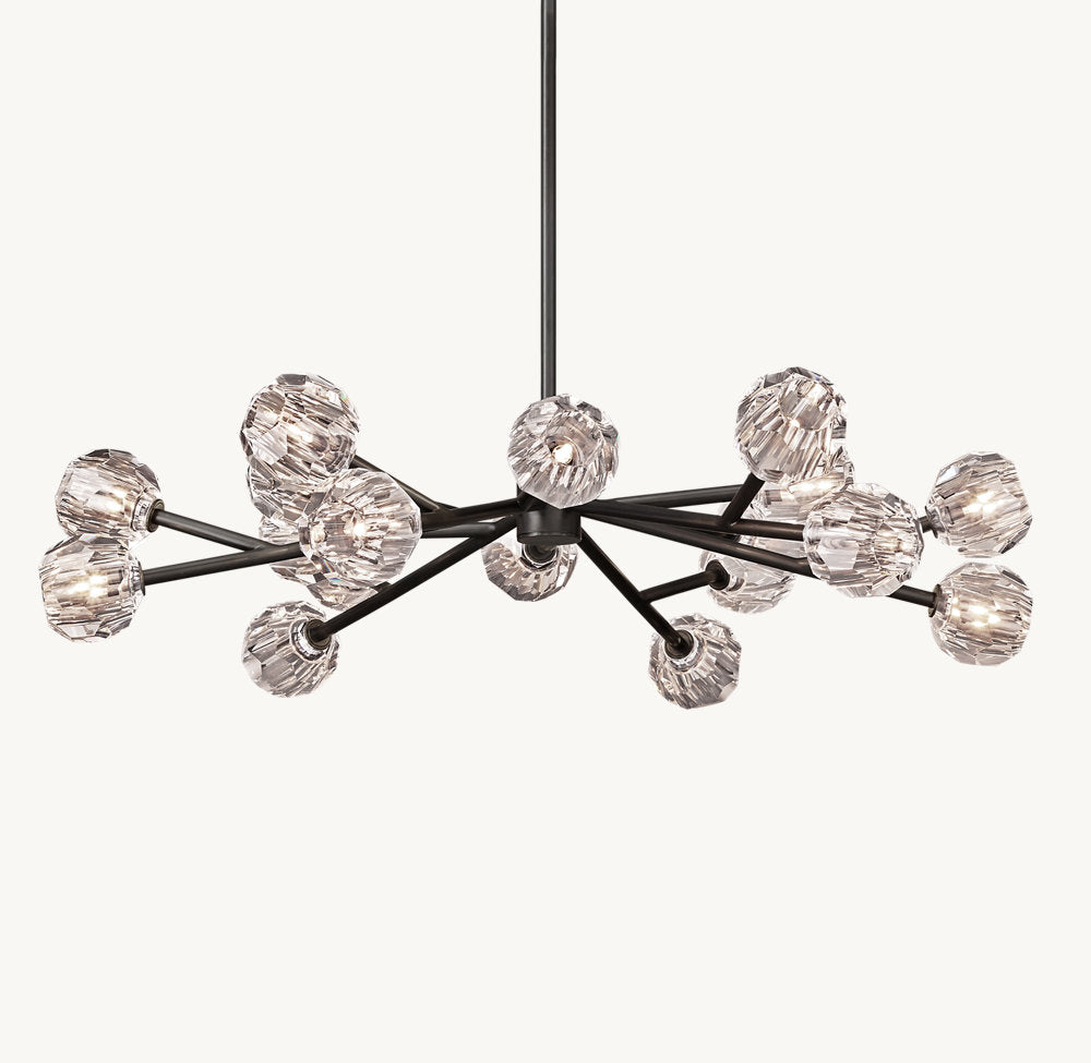 BOULE DE CRISTAL CLEAR GLASS ROUND CHANDELIER 48"