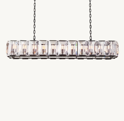 HARLOW CRYSTAL RECTANGULAR CHANDELIER 74"