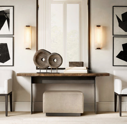 HAND-CARVED ALABASTER SCONCE