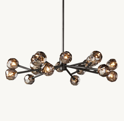 BOULE DE CRISTAL SMOKE GLASS ROUND CHANDELIER 48"