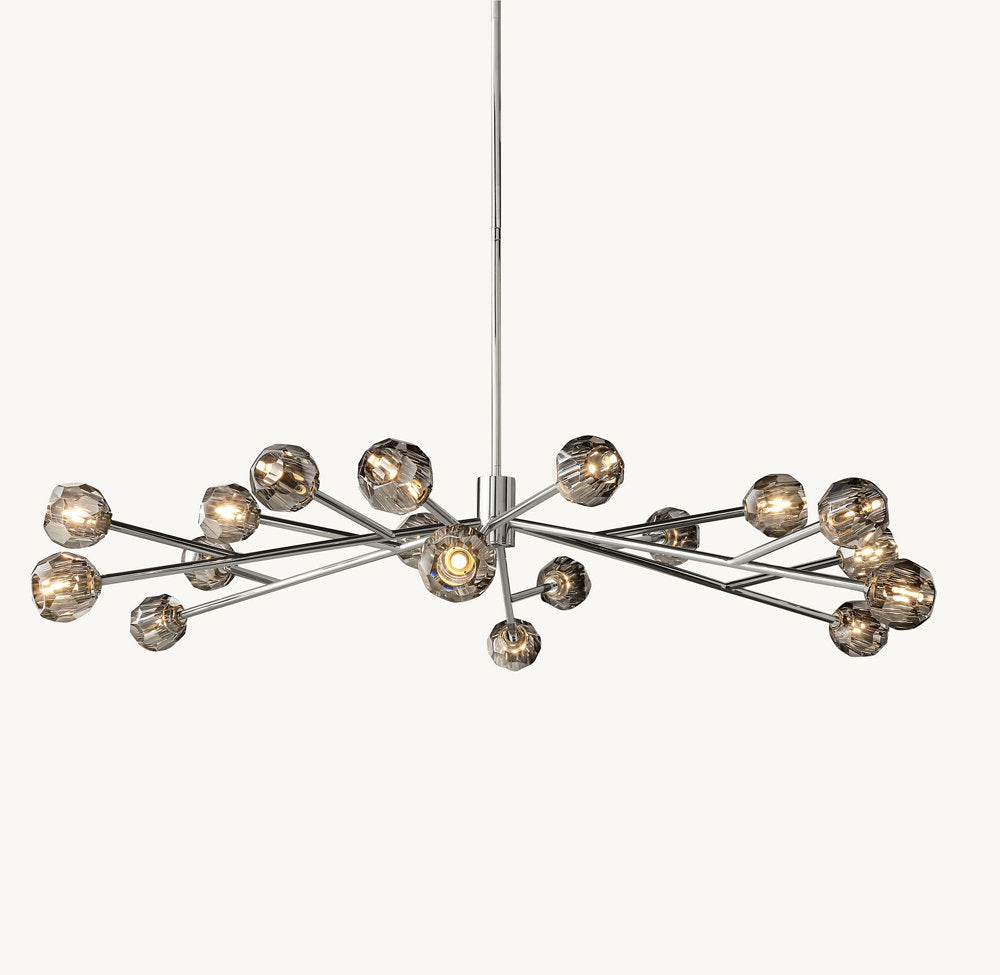 BOULE DE CRISTAL SMOKE GLASS ROUND CHANDELIER 72"