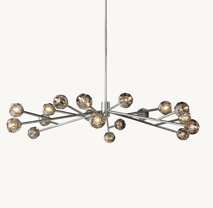 BOULE DE CRISTAL SMOKE GLASS ROUND CHANDELIER 72"