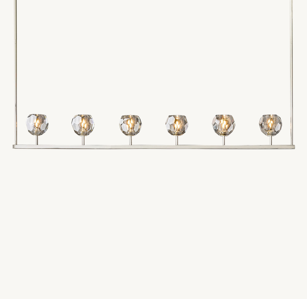 BOULE DE CRISTAL SMOKE GLASS LINEAR CHANDELIER 60"