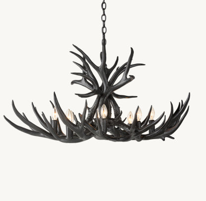 NATURAL ANTLER CHANDELIER 36"