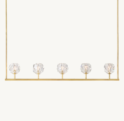 BOULE DE CRISTAL CLEAR GLASS LINEAR CHANDELIER 48"