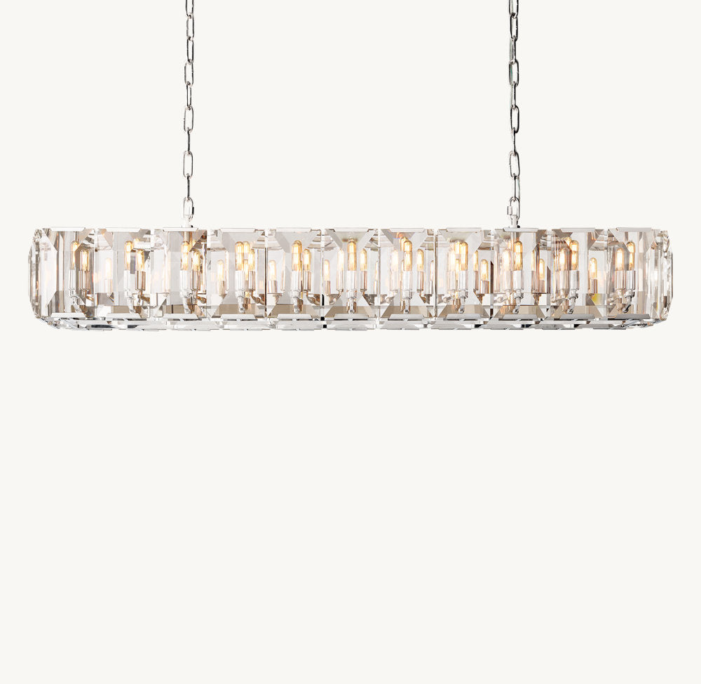 HARLOW CRYSTAL RECTANGULAR CHANDELIER 74"