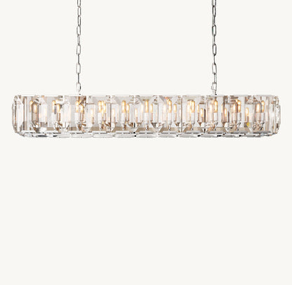 HARLOW CRYSTAL RECTANGULAR CHANDELIER 74"