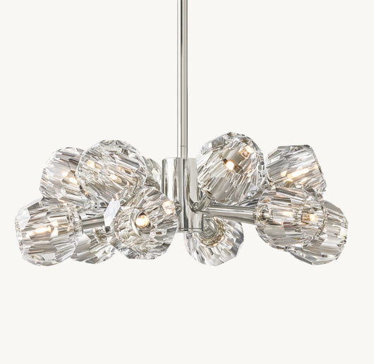 BOULE DE CRISTAL CLEAR GLASS ROUND CHANDELIER 24"