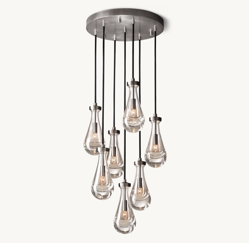 RAIN ROUND CHANDELIER 18"