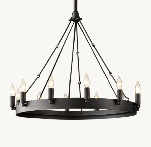 CAMINO VINTAGE CANDELABRA ROUND CHANDELIER 26"