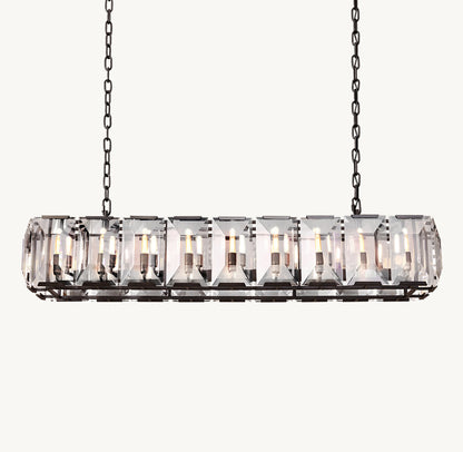 HARLOW CRYSTAL RECTANGULAR CHANDELIER 62"