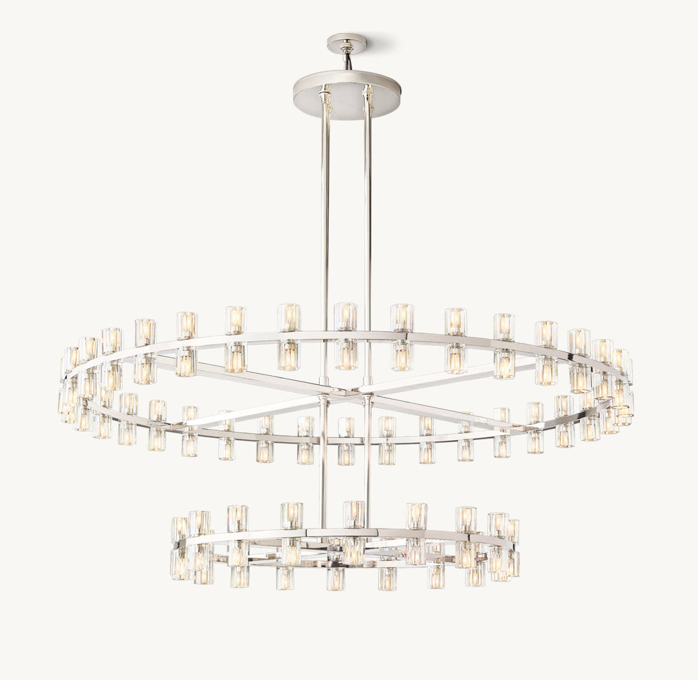 ARCACHON LED ROUND TWO-TIER CHANDELIER 60"