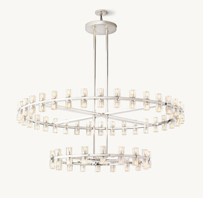 ARCACHON LED ROUND TWO-TIER CHANDELIER 60"