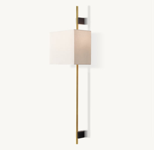 VELA ROUND BAR SCONCE - RECTANGULAR SHADE