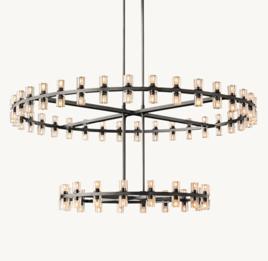 ARCACHON LED ROUND TWO-TIER CHANDELIER 60"