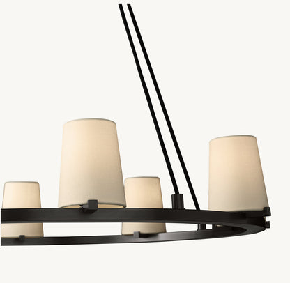 PAUILLAC FABRIC SHADE ROUND CHANDELIER 60"