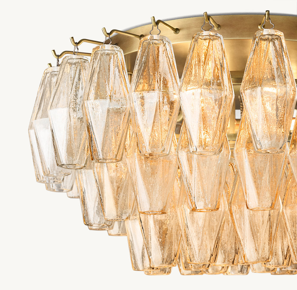 CHIARA CLEAR GLASS FLUSHMOUNT 17"