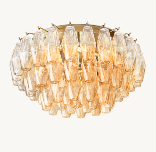 CHIARA CLEAR GLASS FLUSHMOUNT 22"