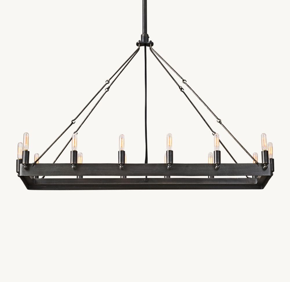 CAMINO VINTAGE FILAMENT RECTANGULAR CHANDELIER 41"