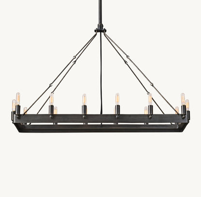 CAMINO VINTAGE FILAMENT RECTANGULAR CHANDELIER 41"