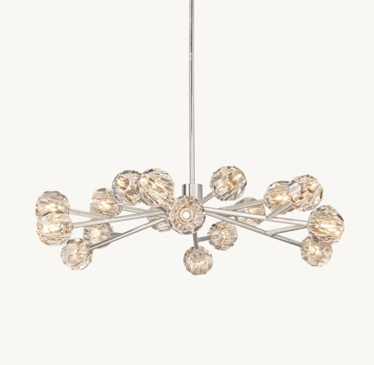 BOULE DE CRISTAL CLEAR GLASS ROUND CHANDELIER 48"