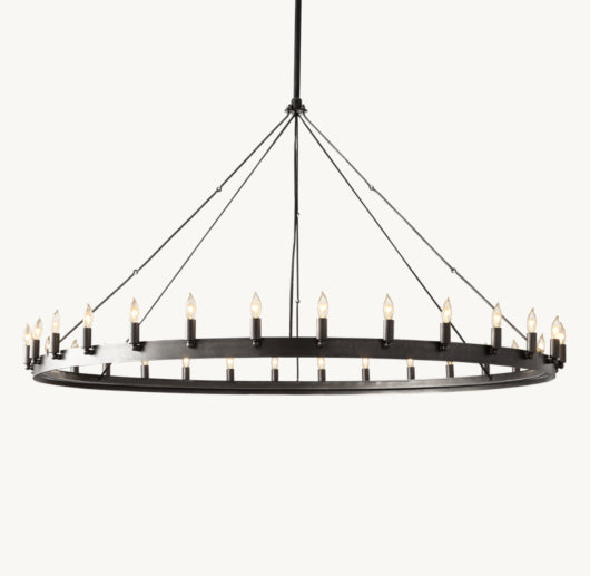 CAMINO VINTAGE CANDELABRA ROUND CHANDELIER 63"