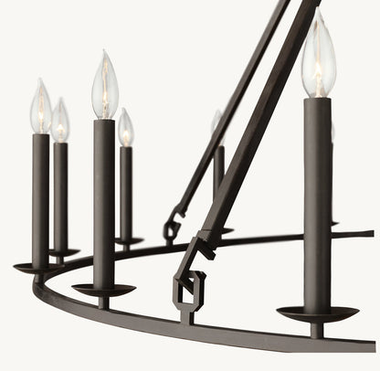 19TH C. ENGLISH OPENWORK TWO-TIER ROUND CHANDELIER 50"