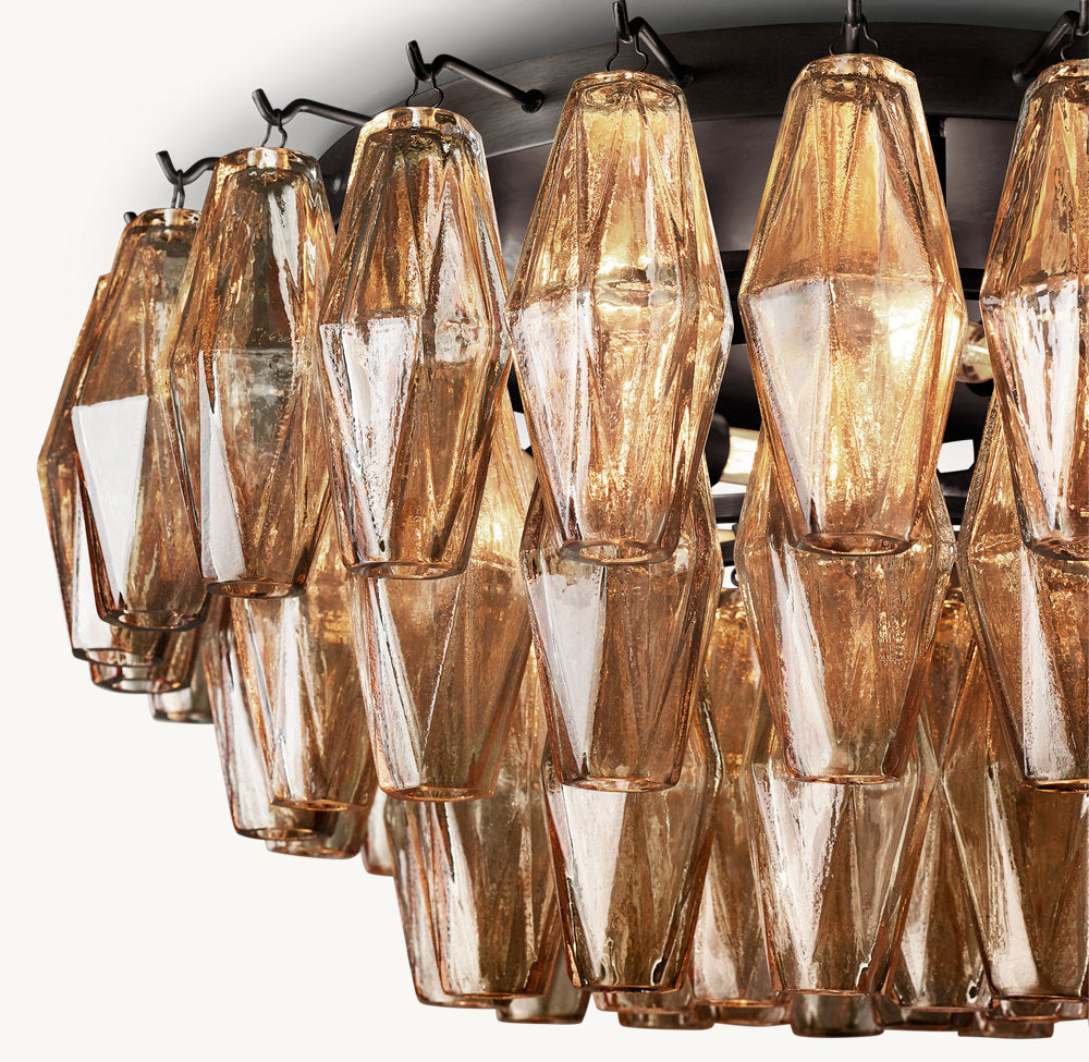 CHIARA SMOKE GLASS FLUSHMOUNT 22"