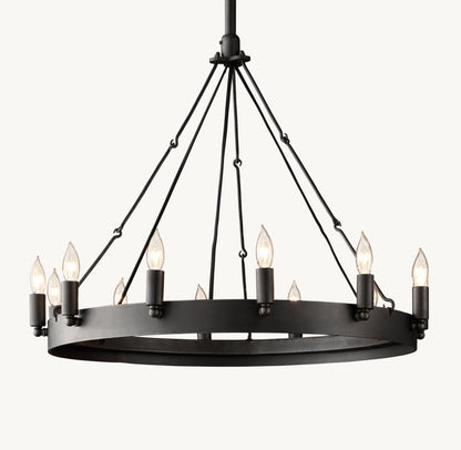 CAMINO VINTAGE CANDELABRA ROUND CHANDELIER 26"