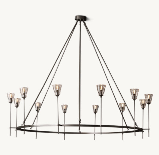 TORCHE DE VERRE ROUND CHANDELIER 70"