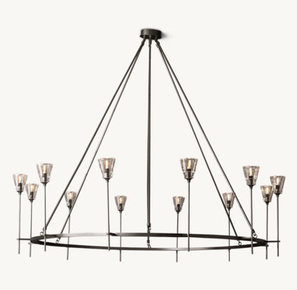 TORCHE DE VERRE ROUND CHANDELIER 70"