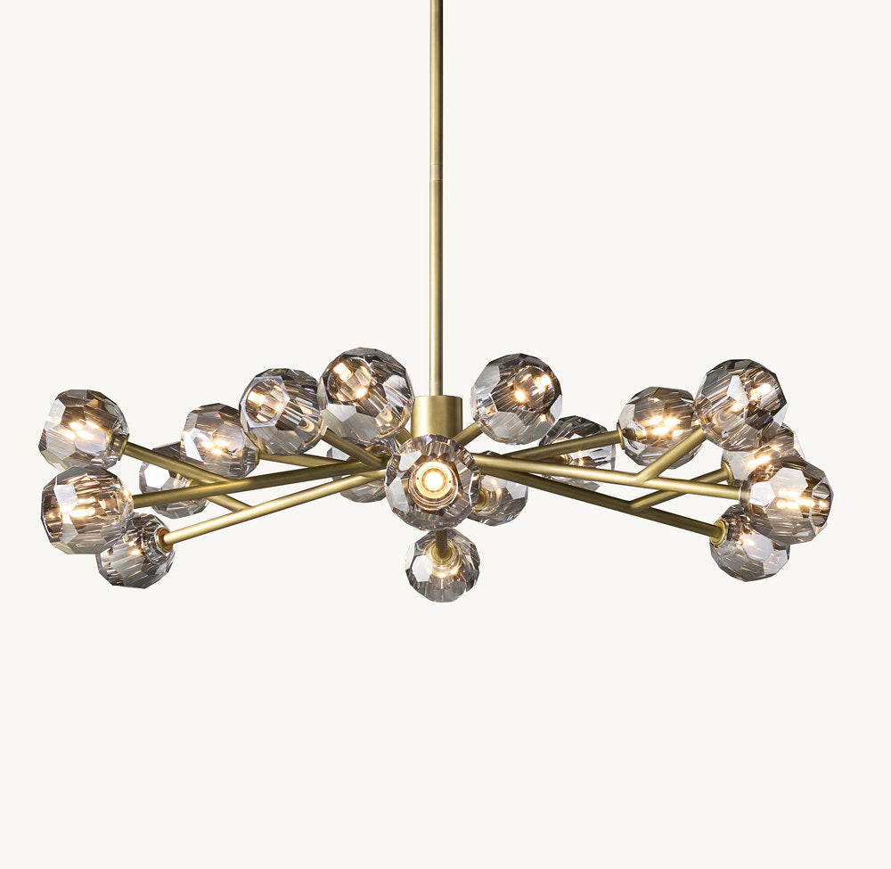 BOULE DE CRISTAL SMOKE GLASS ROUND CHANDELIER 48"