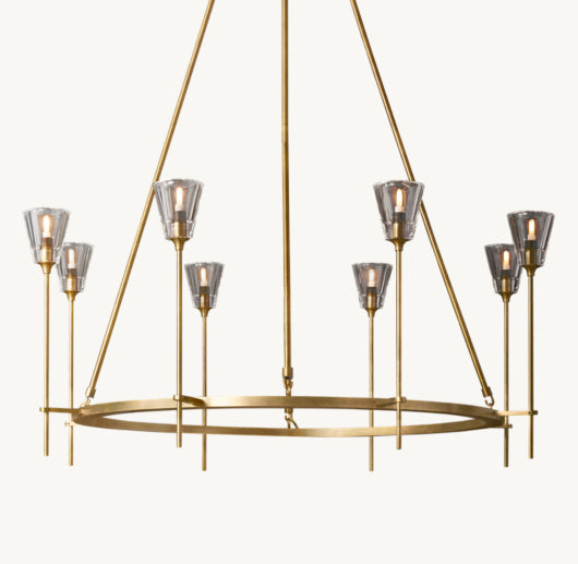 TORCHE DE VERRE ROUND CHANDELIER 46"