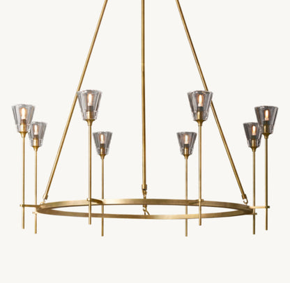 TORCHE DE VERRE ROUND CHANDELIER 46"