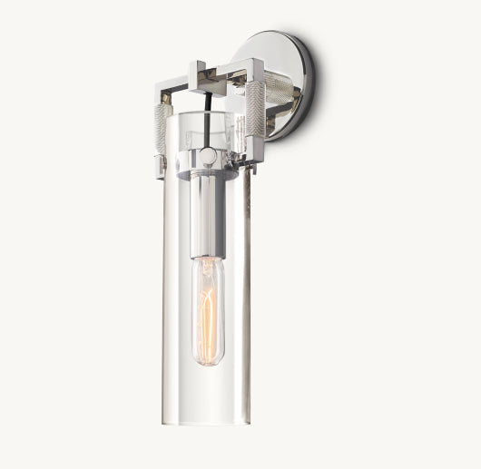 MACHINIST GLASS CYLINDER SCONCE 12"