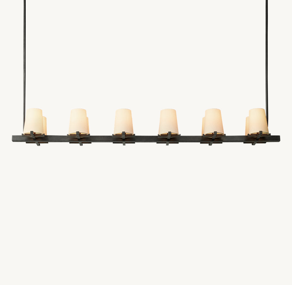 PAUILLAC FABRIC SHADE LINEAR CHANDELIER 60"