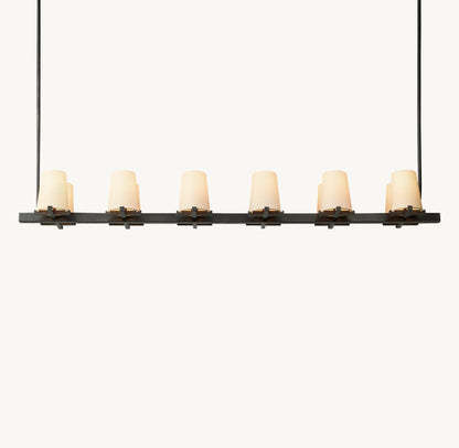 PAUILLAC FABRIC SHADE LINEAR CHANDELIER 60"