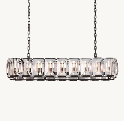 HARLOW CRYSTAL RECTANGULAR CHANDELIER 62"