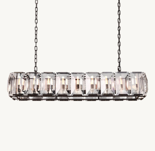 HARLOW CRYSTAL RECTANGULAR CHANDELIER 62"