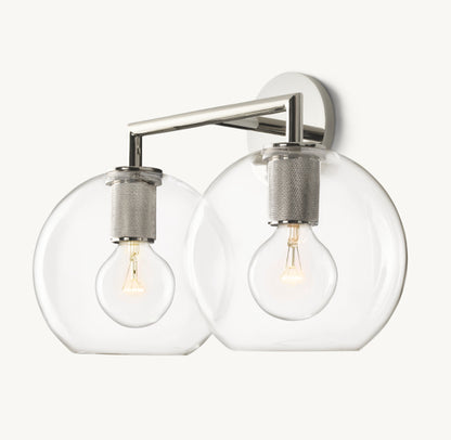UTILITAIRE GLOBE SHADE DOUBLE SCONCE